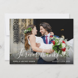 Cartão De Agradecimento Chic Script Foto de Casamento Para Sempre Grato