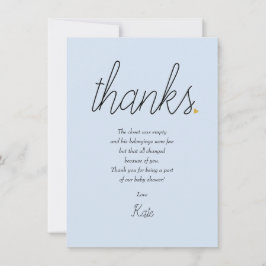 Cartão De Agradecimento Chic Script Love Heart Baby Boy Obrigado Poem