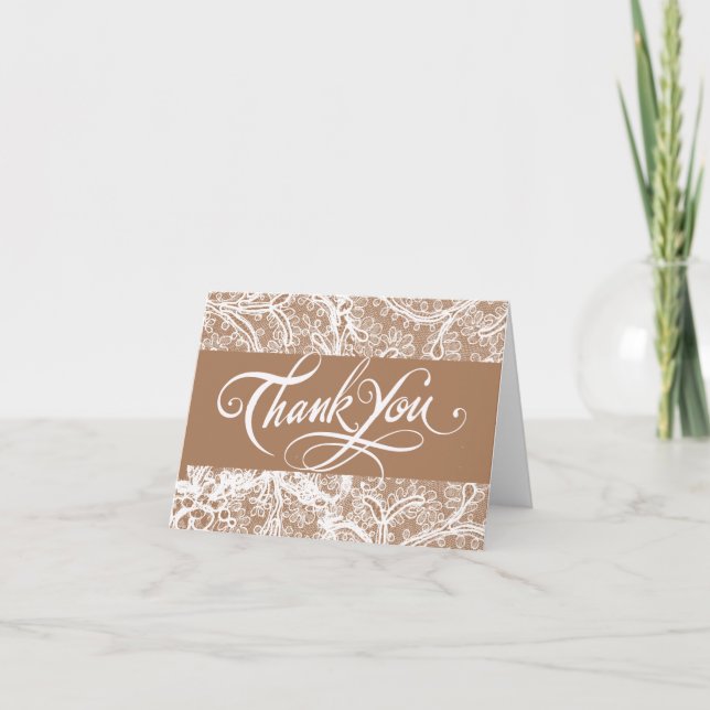 Cartão De Agradecimento Chic Taupe e Casamento de Lavandas Obrigado (Frente)