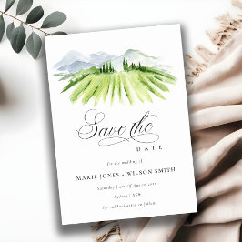 Cartão De Agradecimento Chic Winery Vineyard Mountain Save The Date Card