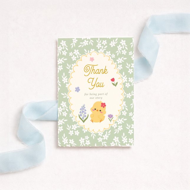 Cartão De Agradecimento Chick Baby Shower Thank You Card (Criador carregado)