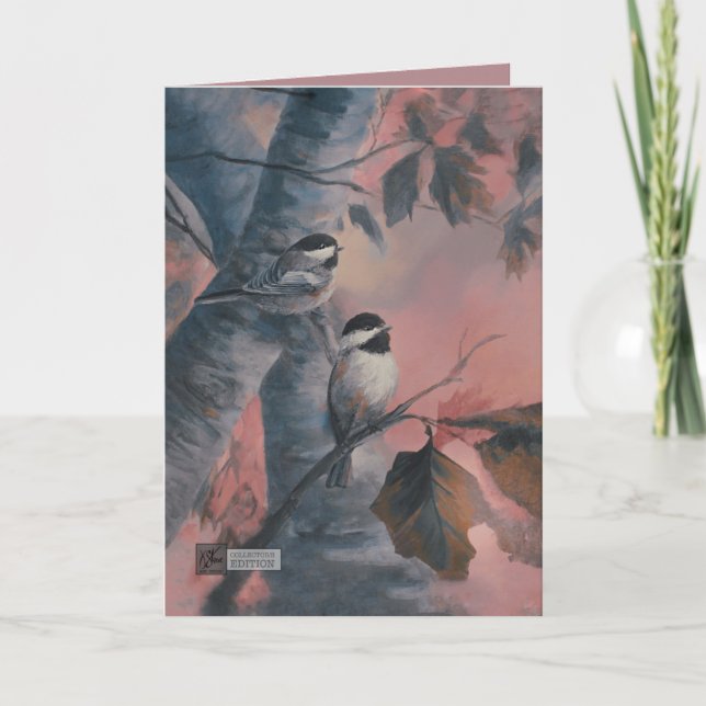 Cartão De Agradecimento Chickadees da avó (Frente)