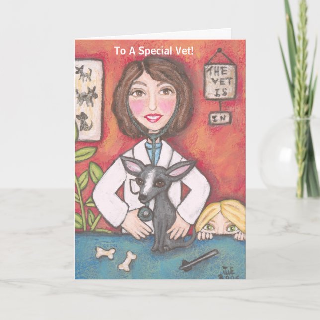 Cartão De Agradecimento Chihuahua Dog At The Veterinarian Clinic, To A ... (Frente)