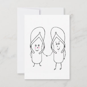 Cartão De Agradecimento chinelo fofo, tema casal, sandália