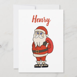 Cartão De Agradecimento Chinelos de Natal do Papai Noel Personalizado