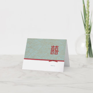 Cartão De Agradecimento Chinese Double HappinessRed White Thank You Card