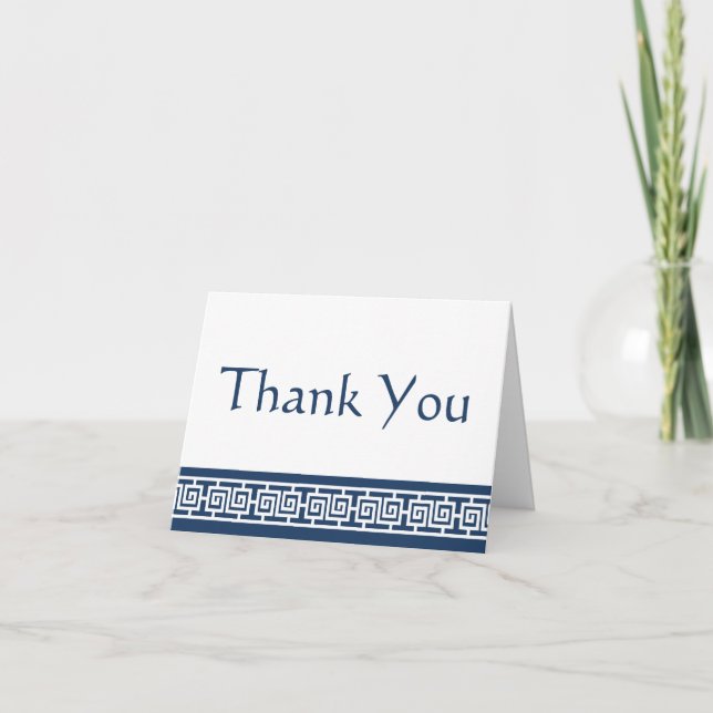 Cartão De Agradecimento Chinese Elegance in Navy Thank You Card (Frente)