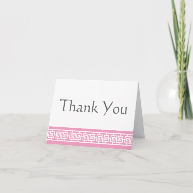 Cartão De Agradecimento Chinese Elegance in Petal Pink Thank You Card (Frente)