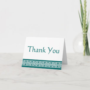 Cartão De Agradecimento Chinese Elegance in Teal Thank You Card