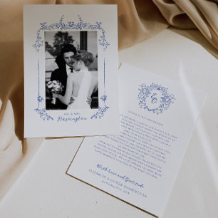 Cartão De Agradecimento Chinoiserie Caligrafia Vintage Casamento