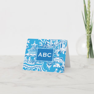 Cartão De Agradecimento Chinoiserie Dobrada