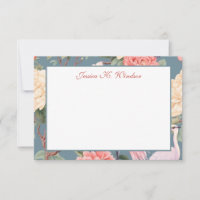 Chinoiserie Floral Jade Egret Personalizada