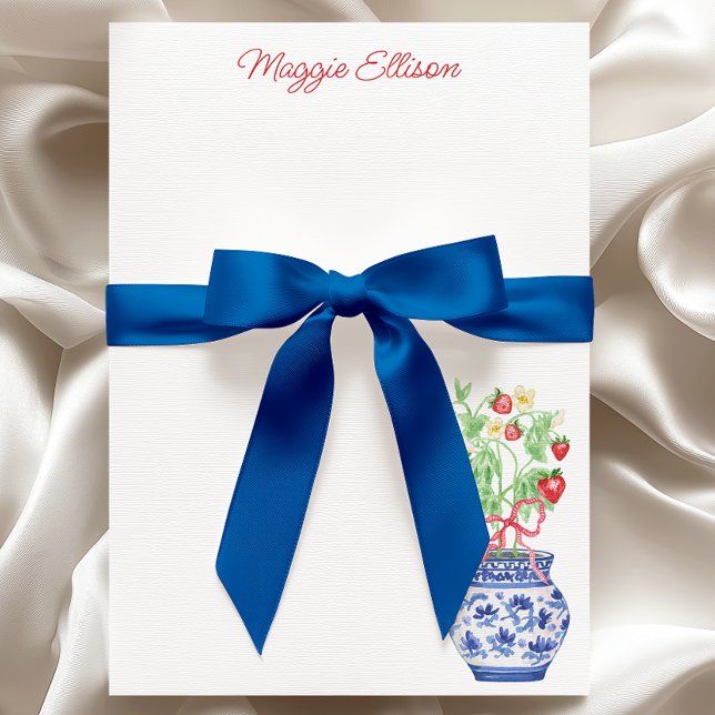 Cartão De Agradecimento Chinoiserie Vase de Morangos Vermelhos (Criador carregado)