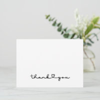 Chique Coração Preto Branco Elegante Script