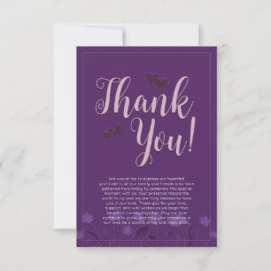 Cartão De Agradecimento Chique de Casamento Moderno Elegante Simples Lavan