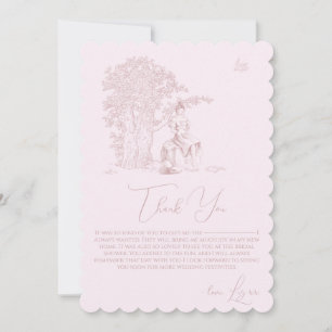 Cartão De Agradecimento Chique Moderno Toile de Jouy Piquenique Chá de Noi