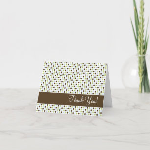 Cartão De Agradecimento Chocolate and Blue Polka Dot Thank You
