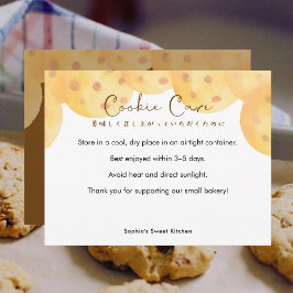 Cartão De Agradecimento Chocolate Chip Cookie Care Instructions Watercolor