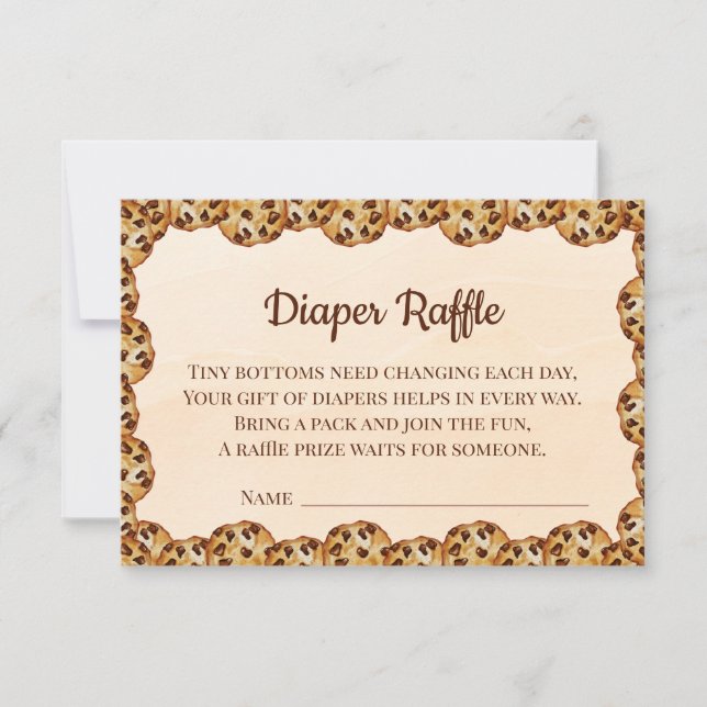 Cartão De Agradecimento Chocolate Chip Cookie Diaper Raffle Card | Sweet (Frente)
