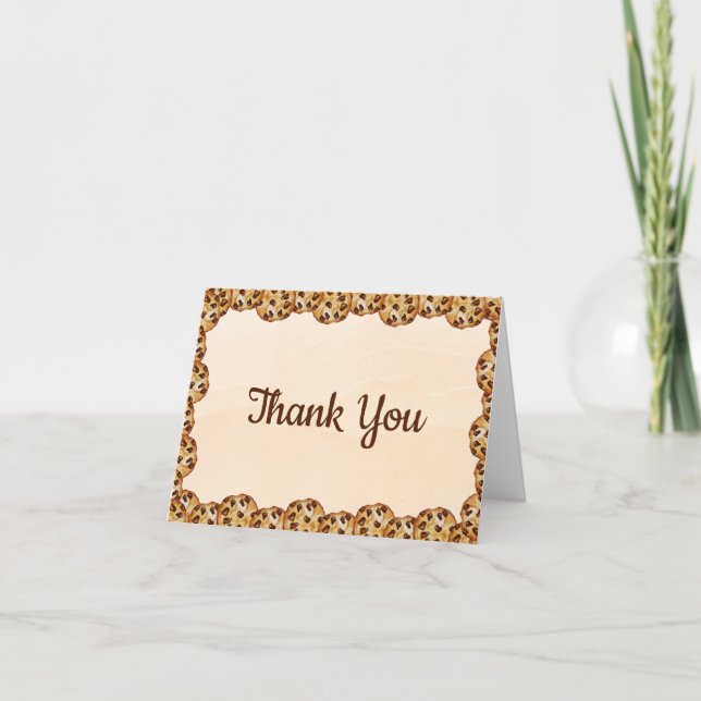 Cartão De Agradecimento Chocolate Chip Cookie Thank You Card | Sweet Baby (Frente)