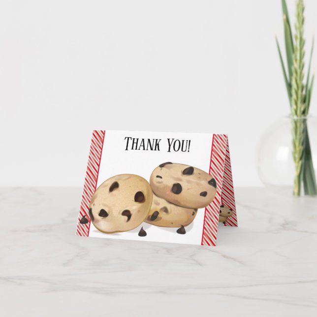 Cartão De Agradecimento Chocolate Chip Cookies Thank You (Frente)