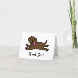 Cartão De Agradecimento Chocolate Inocente Labrador Puppy Obrigado