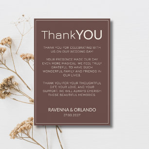 Cartão de Agradecimento Chocolate Ivory Old Money