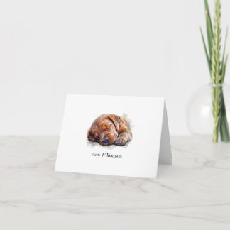 Cartão De Agradecimento Chocolate Labrador Retriever Puppy Note Card