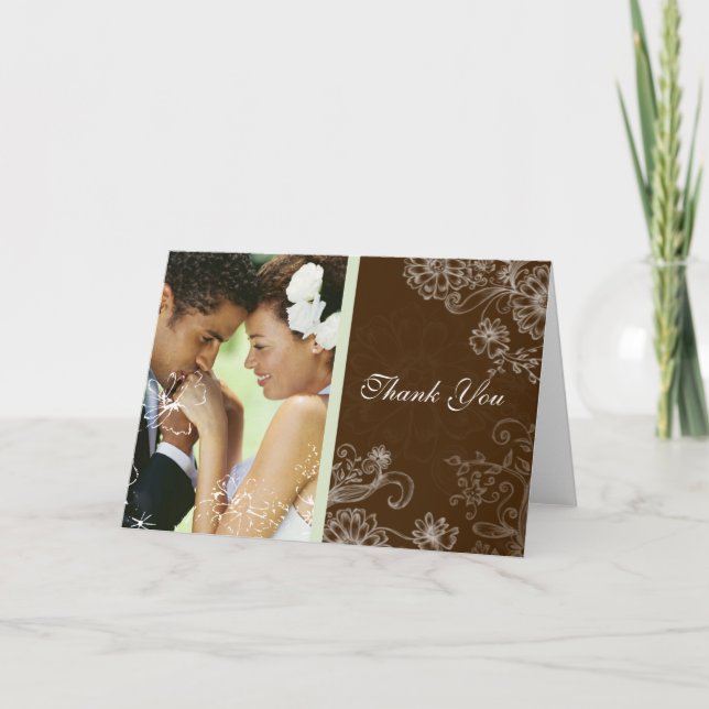 Cartão De Agradecimento Chocolate Mint - Wedding (Frente)