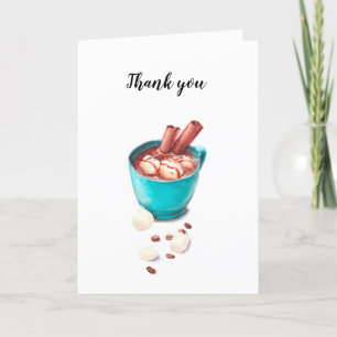 Cartão De Agradecimento Chocolate quente Obrigado a receber o cartão.