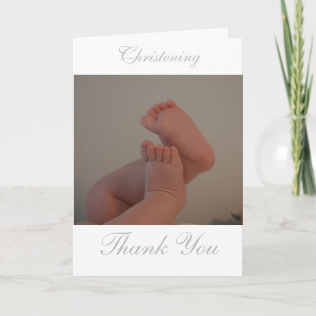 Cartão De Agradecimento Christening Cross Inserir Fotografia Obrigado Cart (Frente)