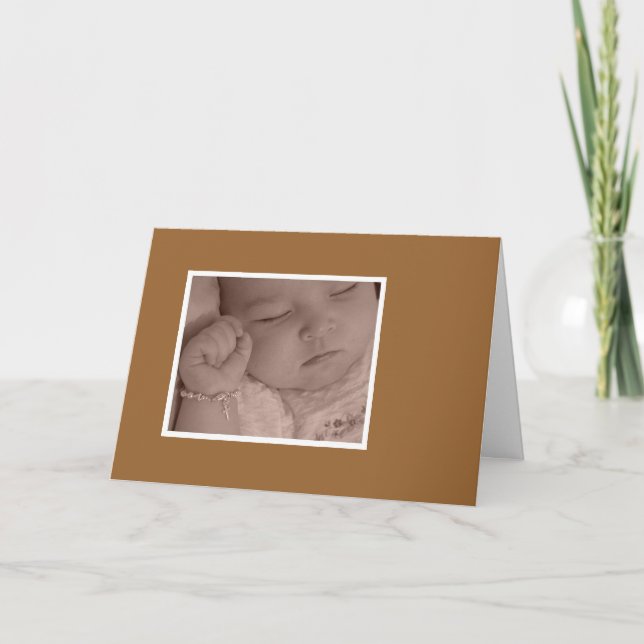 Cartão De Agradecimento Christening Thank You Card (Frente)