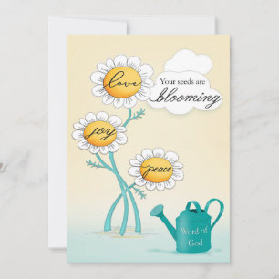 Cartão De Agradecimento Christian Love Joy Peace Blooming Daisies