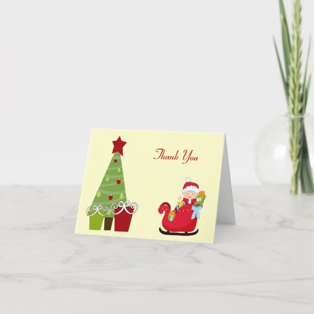 Cartão De Agradecimento Christmas Baby Shower Thank You Notes (Frente)