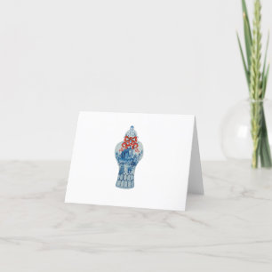 Cartão De Agradecimento Christmas Blue White Ginger Jar Thank You Notes