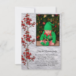 Cartão De Agradecimento Christmas Card With a Smiling and Happy Baby.