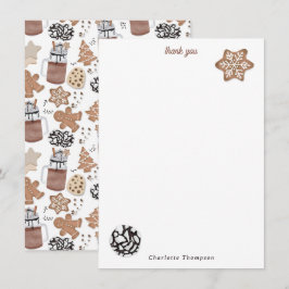 Cartão De Agradecimento Christmas Cookies and Hot Cocoa Holiday Baking