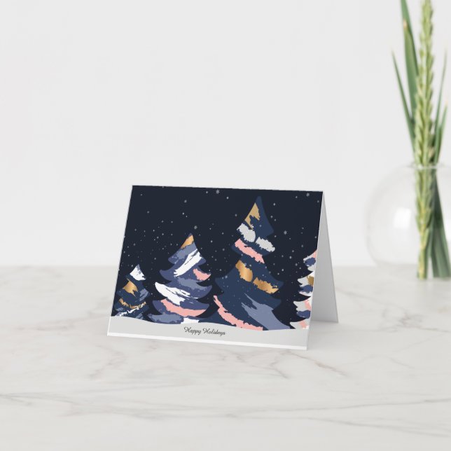 Cartão De Agradecimento Christmas Dark sky Card (Frente)