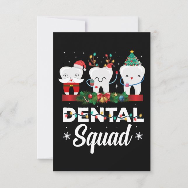 Cartão De Agradecimento Christmas Dental Squad Clothing Funny Xmas Dentist (Frente)