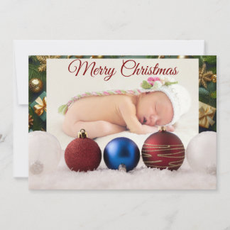 Cartão De Agradecimento Christmas Greeting With Beautiful Baby