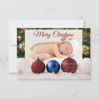 Cartão De Agradecimento Christmas Greeting With Beautiful Baby