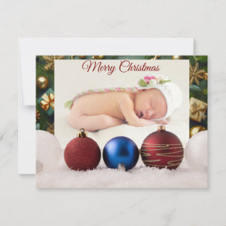 Cartão De Agradecimento Christmas Greeting With Beautiful Baby