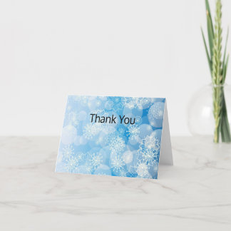 Cartão De Agradecimento Christmas snowflakes on a blue background