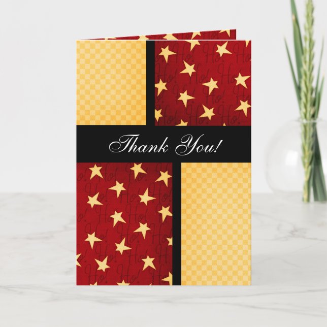 Cartão De Agradecimento Christmas Thank You Card: Funky Chic Collection (Frente)