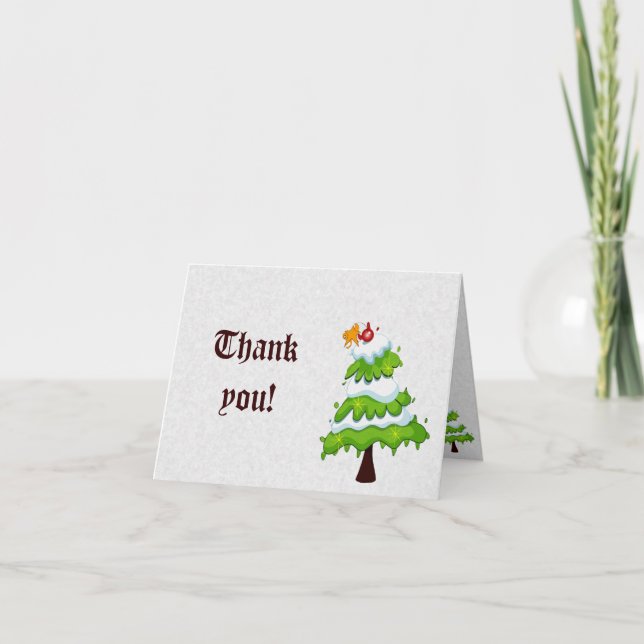 Cartão De Agradecimento Christmas Tree Thank You Cards (Frente)