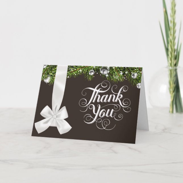 Cartão De Agradecimento Christmas Wedding Thank You (Frente)