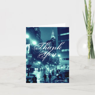 Cartão De Agradecimento Chrysler Building NYC Blue Thank You Card