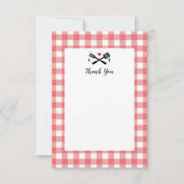 Cartão De Agradecimento Churrasco de Tela de Picnic Obrigado Nota