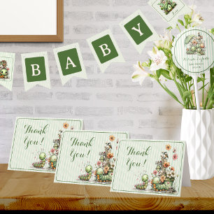 Cartão De Agradecimento Chuva de Amor: Baby Shower da Lagartinha Fofa