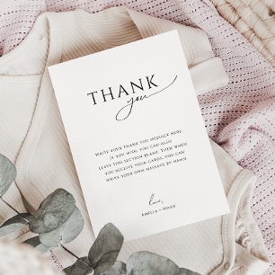 Cartão De Agradecimento Chuva de Bebê Caprichosa Neutra em Layout Vertical